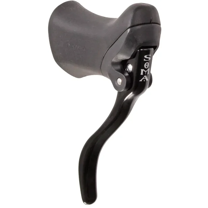 Soma Aero Road Brake Levers – Ergonomic Forged Aluminum Drop Bar Levers with Black Grippy Hoods, Short Pull, For Cyclists & Racing enthusiasts
