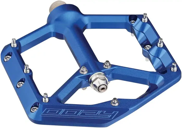 Spank Oozy Mountain Bike Platform Pedals 9/16″ Alloy 18 Replaceable Pins Blue