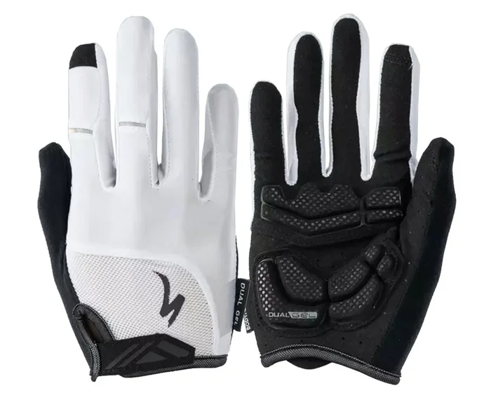 Specialized Women’s Body Geometry Dual-Gel Long Finger Gloves (White) (M)