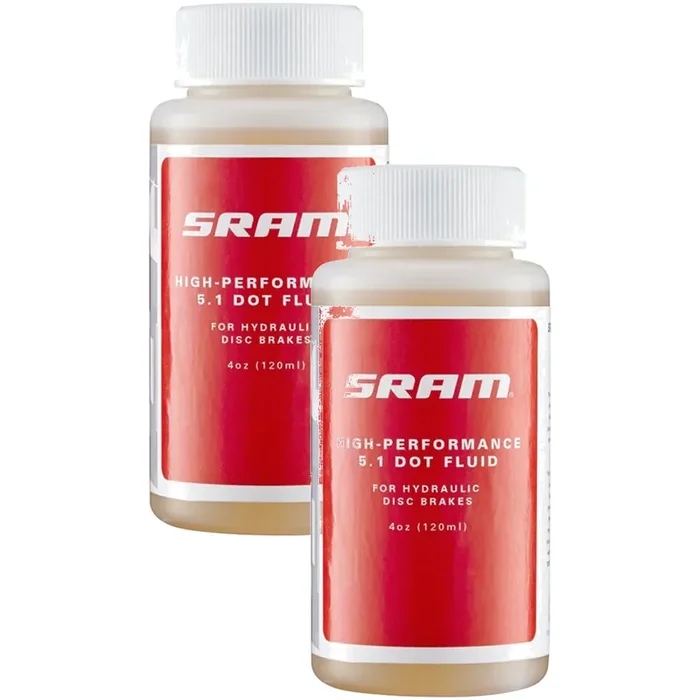 SRAM 5.1 DOT Hydraulic Brake Fluid (4oz, 2-Pack) High-Performance, Non-Silicone, Vacuum-Sealed Disc Brake Fluid