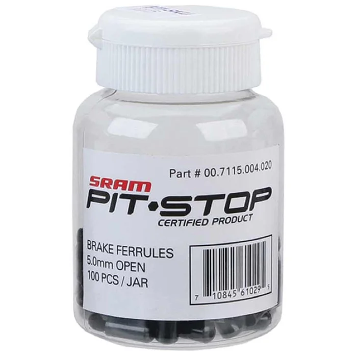 SRAM 5mm Brake Cable Housing Ferrules Black 100-count Jar