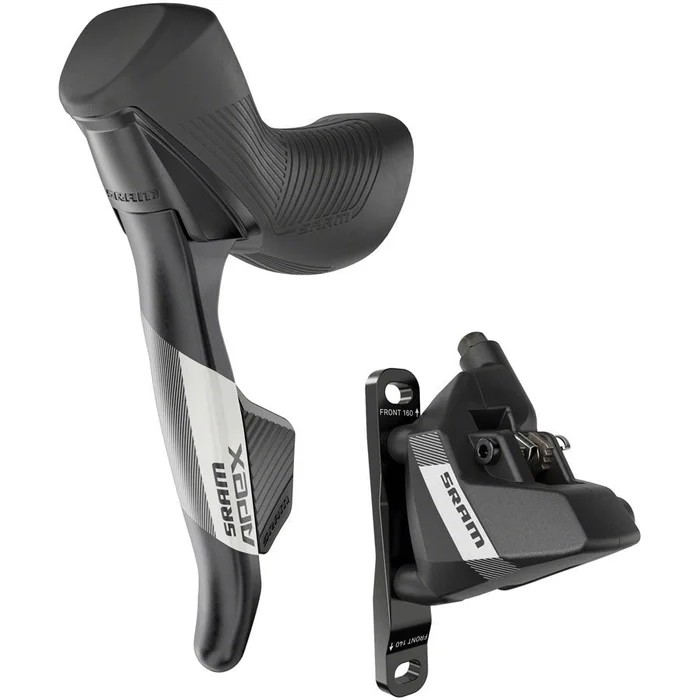 SRAM Apex AXS eTap Shift/Brake Lever and Hydraulic Disc Brake Caliper – Left/Front, 12-Speed, Flat Mount, 20mm Offset, Black, D1