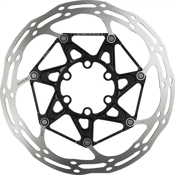 SRAM Centerline X Disc Brake Rotors – 140mm, 160mm & 180mm, 6-Bolt, Aluminum stainless steel braking surface, Ti Bolts, high-performance, noise-minimizing, durable bike disc rotors