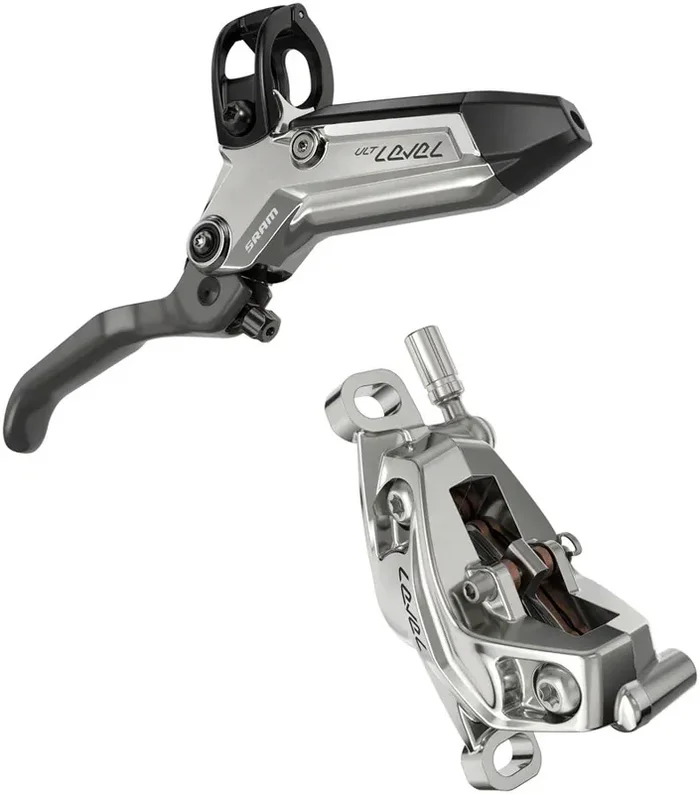 SRAM Level Ultimate Stealth Disc Brake and Lever – Front, Post Mount, 4-Piston, Carbon Lever, Titanium Hardware,