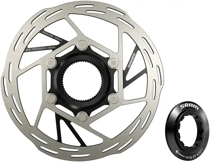 SRAM Paceline Disc Brake Rotor – 140mm, Center Lock, 1.85mm, Includes Internal Tooled Lockring