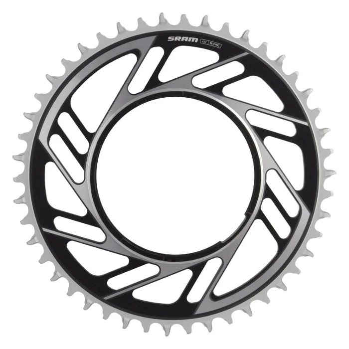 SRAM RED XPLR X-Sync Thread Mount Chainring – 46t 12/13-Speed Thread Mount For RED XPLR AXS PM Spider 6.5mm Offset BLK/Silver E1