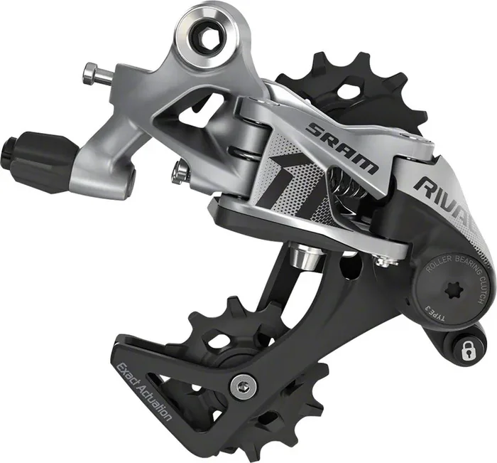 SRAM Rival 1 Rear Derailleur – 11 Speed, Medium Cage, Black/Silver