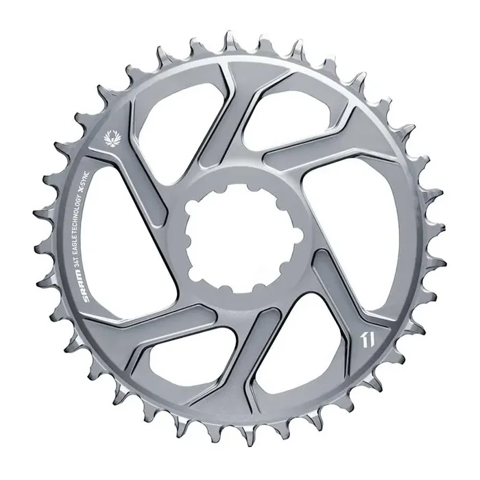 SRAM X-SYNC 2 X01 Eagle Polar Grey, Chainring, Teeth 34, Speed 12, BCD Direct Mount, Single, Alloy, Offset 6mm, Grey