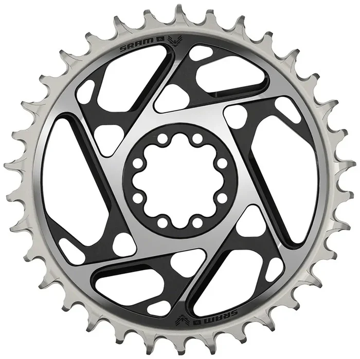 SRAM XX SL Eagle T-Type Direct Mount Chainring – 34t, 12-Speed, 8-Bolt Direct Mount, 3mm Offset, Aluminum, Black/Silver,