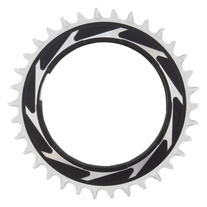 SRAM XX SL Eagle T-Type Thread Mount Chainring – 34t 12-Speed Thread Mount For XX SL PM Spider 3mm Offset Aluminum BLK/Silver