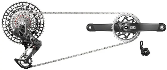 SRAM XX SL T-Type Eagle AXS™ Transmission Groupset — Lightweight Carbon, Advanced HHXChain, 10-52t Cassette, 170/175mm Crank & 55mm Chainline for Cross-Country Racing