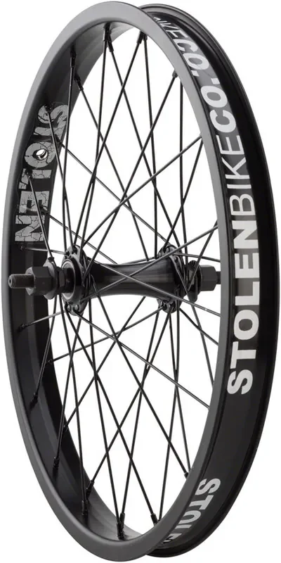 Stolen Rampage 18in Front Wheel 3/8inx100mm 36H Rim Brake Clincher Black BMX