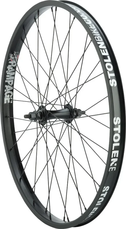 Stolen Rampage Aluminum Front Wheel 24in 3/8inx100mm Rim Brake Black Clincher