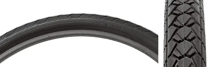 Sunlite FlatFree Solid 24 x 1.75 Clincher Solid Black/Black Reflective BMX Bike