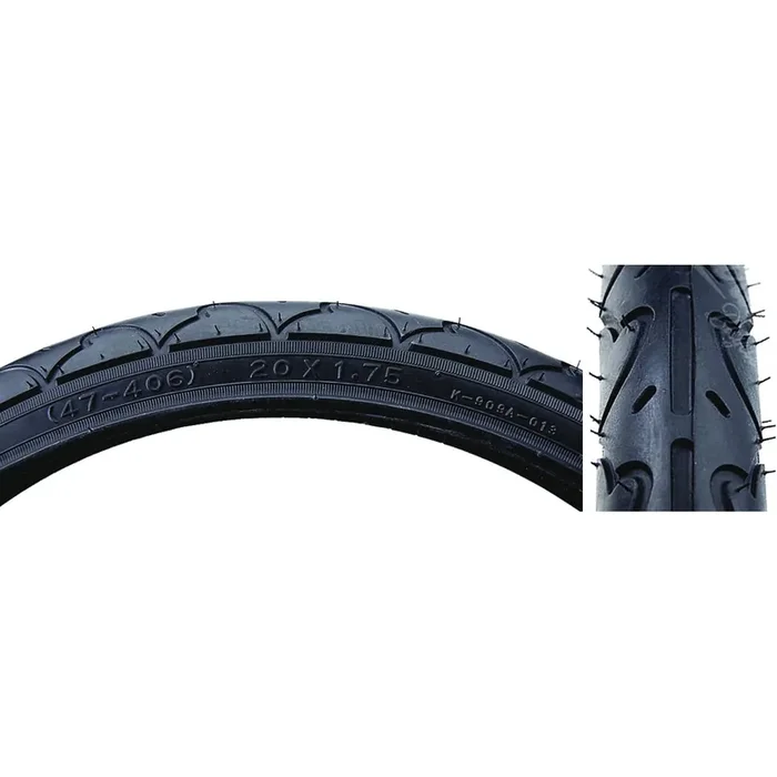 Sunlite Freestyle PC 20 x 1.75 Clincher Wire 40 Black/Black Reflective BMX Bike