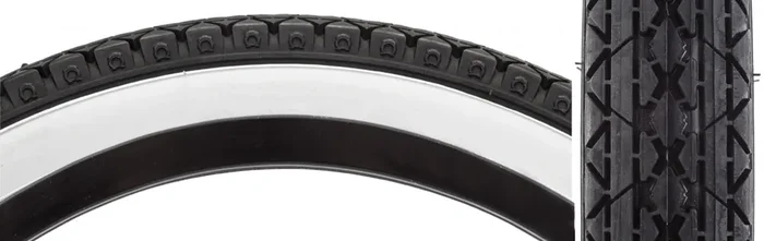 Sunlite Gravel Tire Cruiser CST241 26×2.125 Clincher Wire TPI 27 PSI 40 Black/Wht Reflective