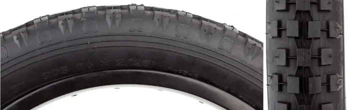 Sunlite Knobby CST93 16 x 2.125 Clincher Wire TPI 40 Black/Black Reflective BMX