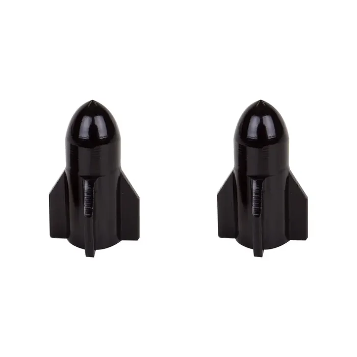 Sunlite Rocket Top Short Valve Caps Short Black SV