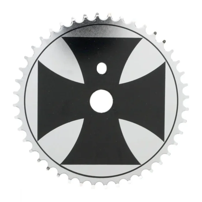 Sunlite Single Chainring 44t 1pc 1/2in x 1/8in Steel Black/Chrome BMX Bike