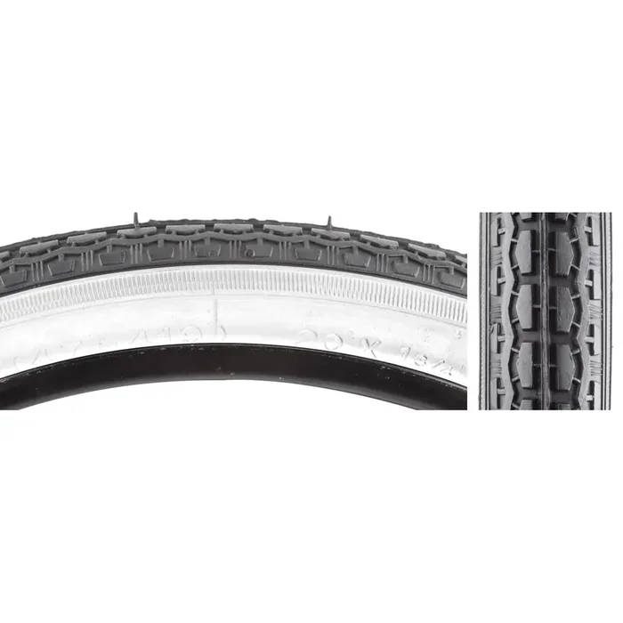 Sunlite Street S7 20 x 13/4 S7 Clincher Wire 50 Black/Wht Reflective BMX Bike