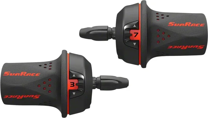 SunRace M21 Twist Shift Set 7-Speed Rear 3-Speed Front Red