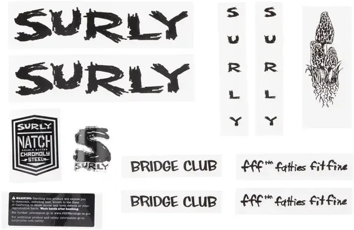 Surly Bridge Club Frame Decal Set – Black