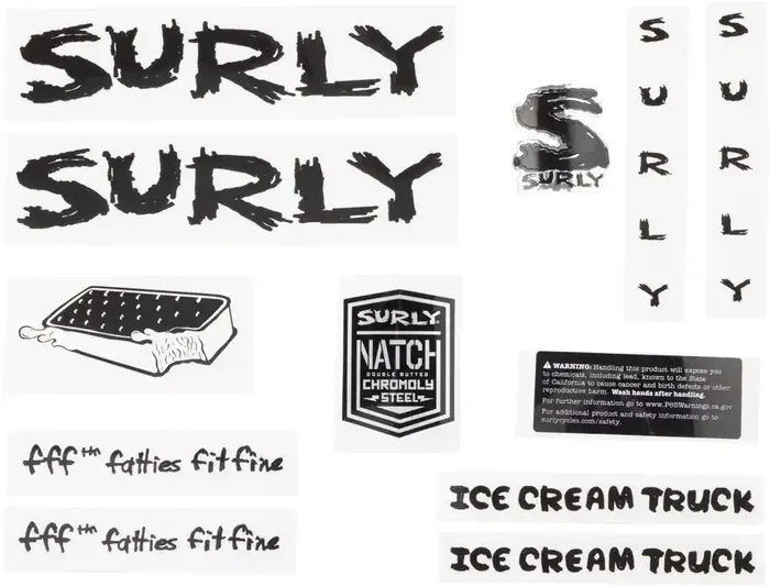 Surly Ice Cream Truck Frame Decal Set – Black