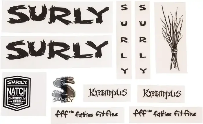 Surly Krampus Decal Set – Metallic Black