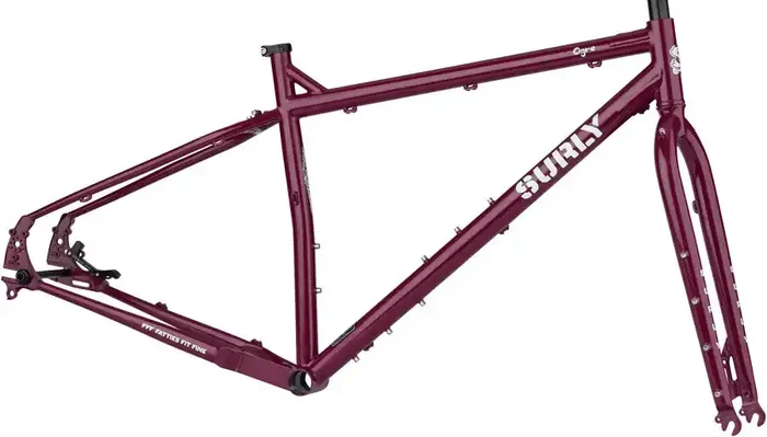 Surly Ogre Frameset – 29″, Steel, Fermented Plum, Small