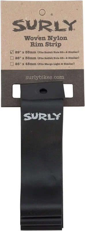 Surly Rim Strip For 29+ Rabbit Hole Rim, Nylon, 33mm wide, Black