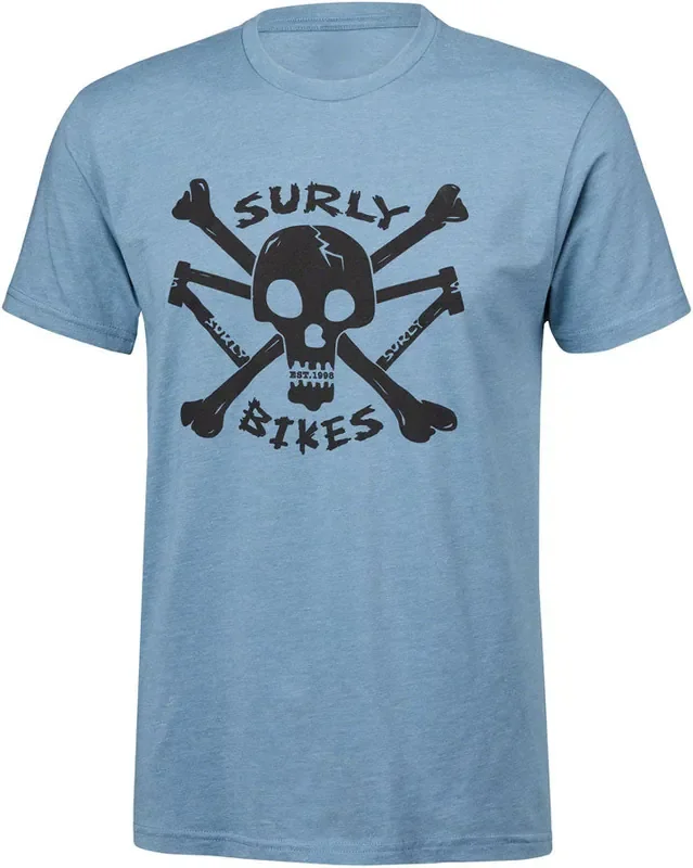 Surly Skullet Short Sleeve T-Shirt – Unisex, Slate Blue, X-Large