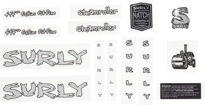 Surly Steamroller Decal Set – Silver
