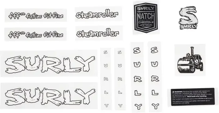 Surly Steamroller Decal Set – White