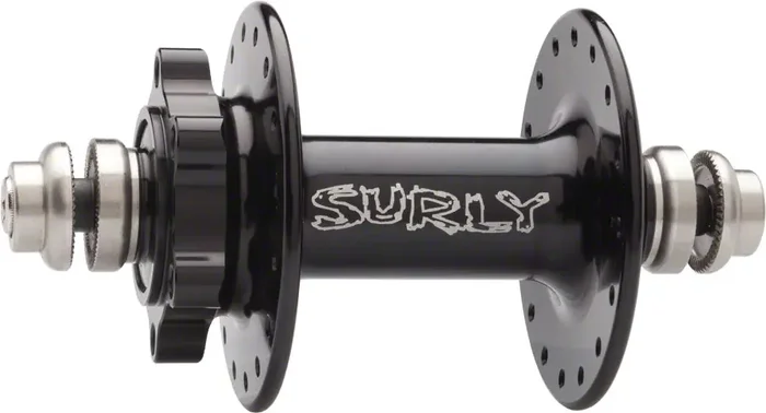 Surly Ultra New Disc Front Hub – QR x 100mm, 6-Bolt, Black, 32h