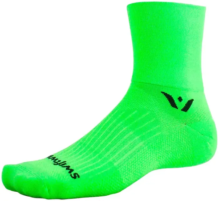 Swiftwick Aspire Four Socks – 4″, Lime Green, Small