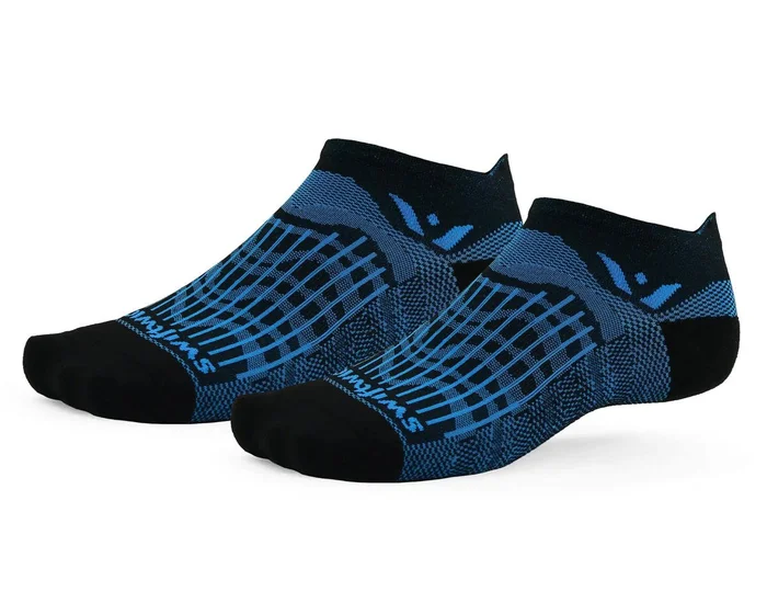 Swiftwick Aspire Zero Tab (Black/Blue Wave) (S)