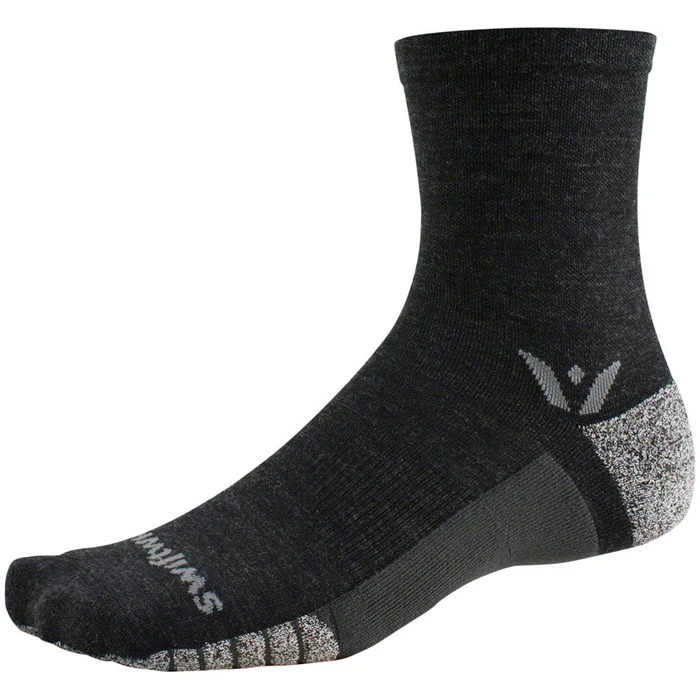 Swiftwick Flite XT Trail Five Bike Socks – Black/Gray