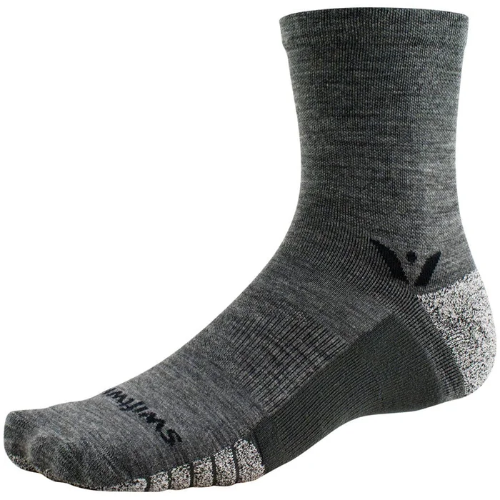 Swiftwick Flite XT Trail Five Bike Socks – Gray/Black