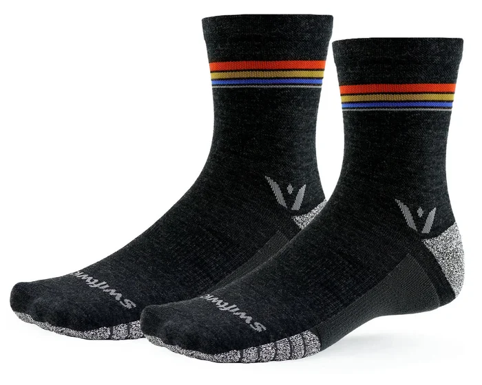 Swiftwick Flite XT Trail Five (Coal Sunset Stripe) (S)