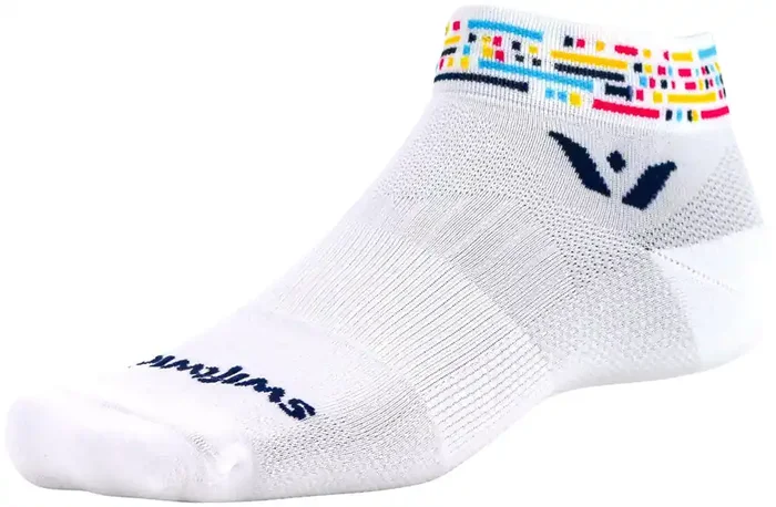 Swiftwick Vision One Morse Socks – 1″, White/Blue, Large/X-Large