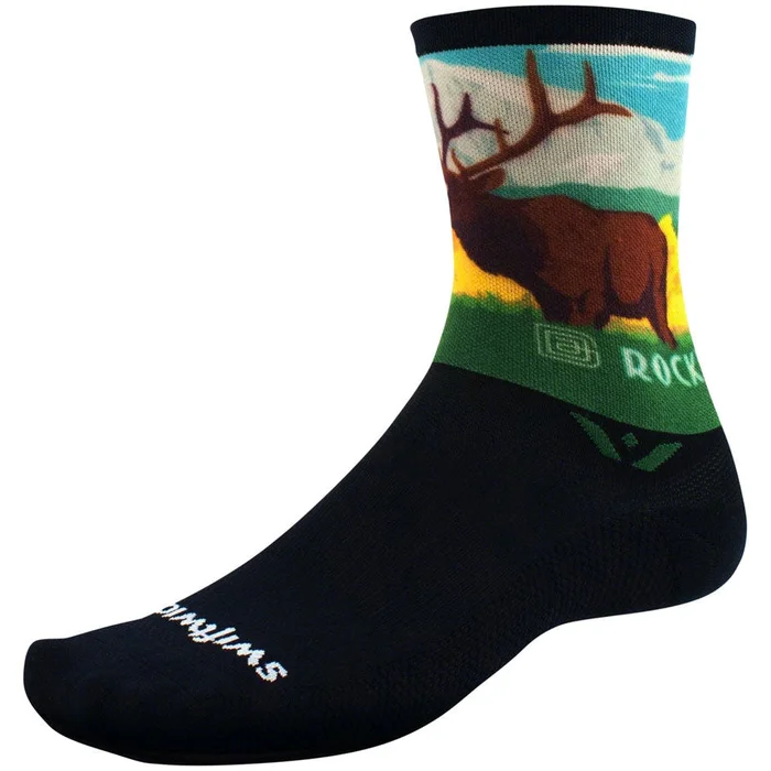 Swiftwick Vision Six Impression National Park Bike Socks – Rocky Mountains