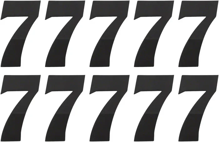 Tangent 7 Side Plate Numbers 10 Pack Black Stickers To Add To Your Sideplate
