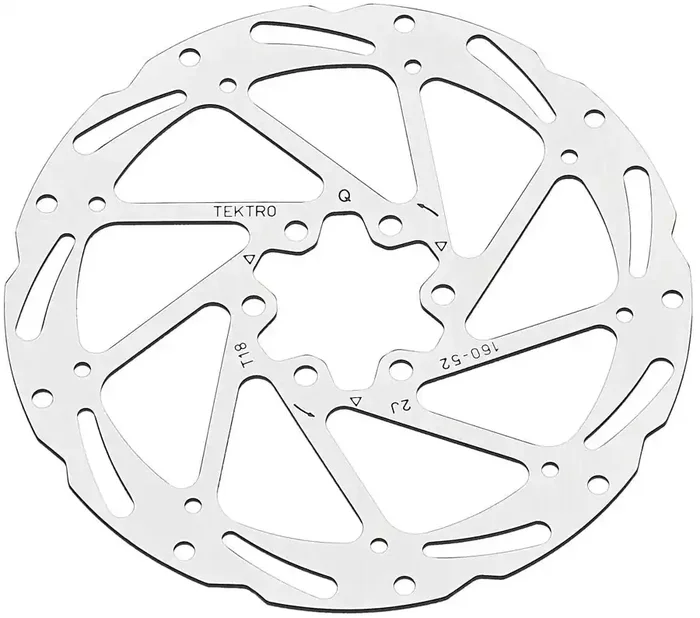 Tektro TR160-52 Disc Rotor – 160mm, 6-Bolt, 1.8mm Thickness, For 2-Piston Calipers