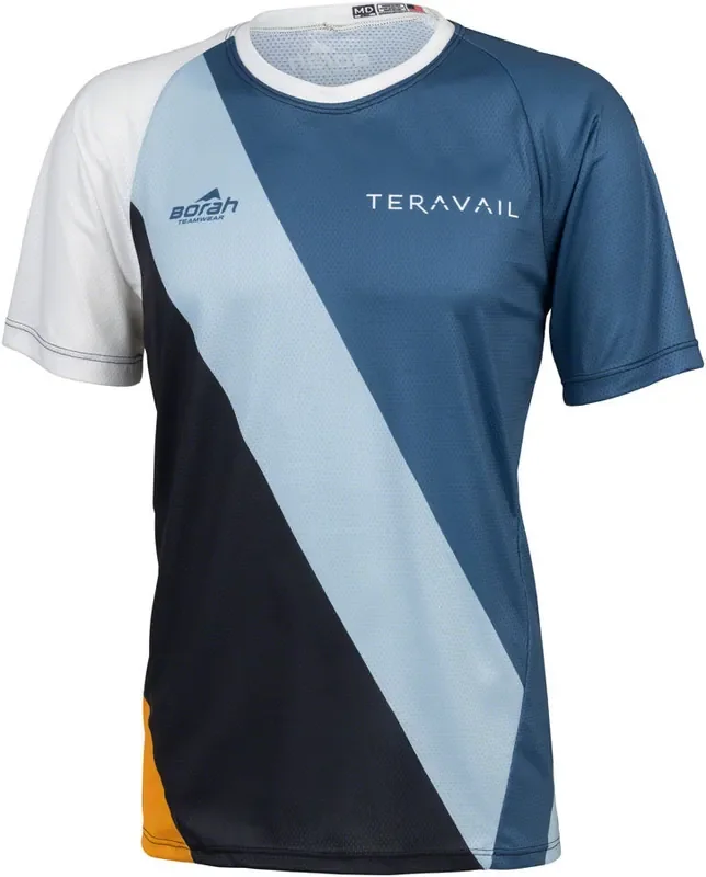 Teravail Waypoint Men‘s MTB Jersey – White, Blue, Lite Blue, Black, Gold, Small