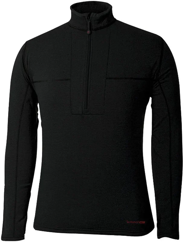 Terramar Terramar Ecolator Fleece Eco Fleece Mens Ls Zip Blk Lg Clothing