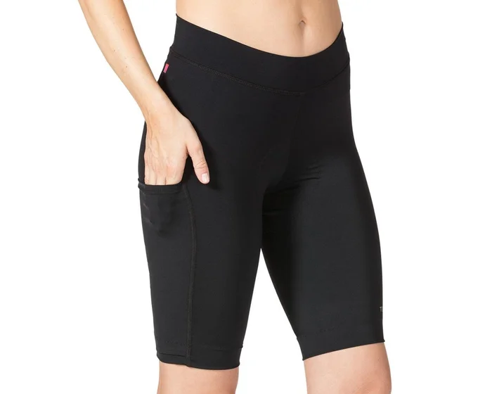 Terry Women’s Bike Bermuda Shorts (Black) (L)
