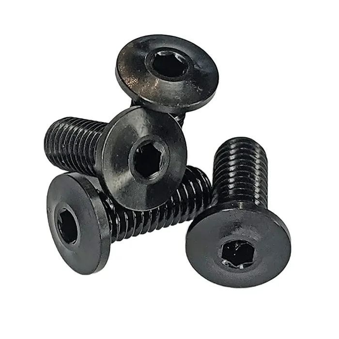 Terske Ultra-Low Head Titanium Bottle Cage Bolt, 8 pcs, Black