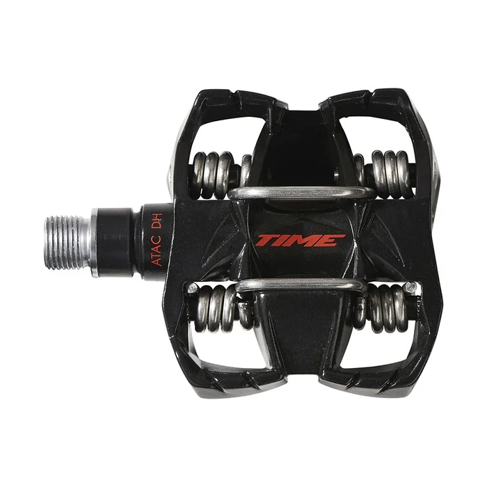 TIME Time ATAC DH 4 Pedals – Dual Sided Clipless Platform Aluminum 9/16″ BLK/Red