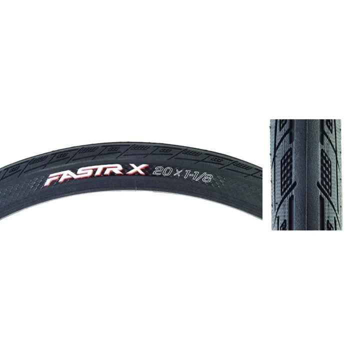 Tioga FASTRX Tire 20 x 11/8 Clincher Wire Black 60tpi Reflective BMX R9ZA3545