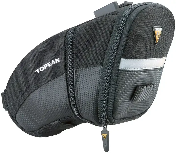 Topeak Aero Wedge Seat Bag Large Black Water Weather Resistant Cordura